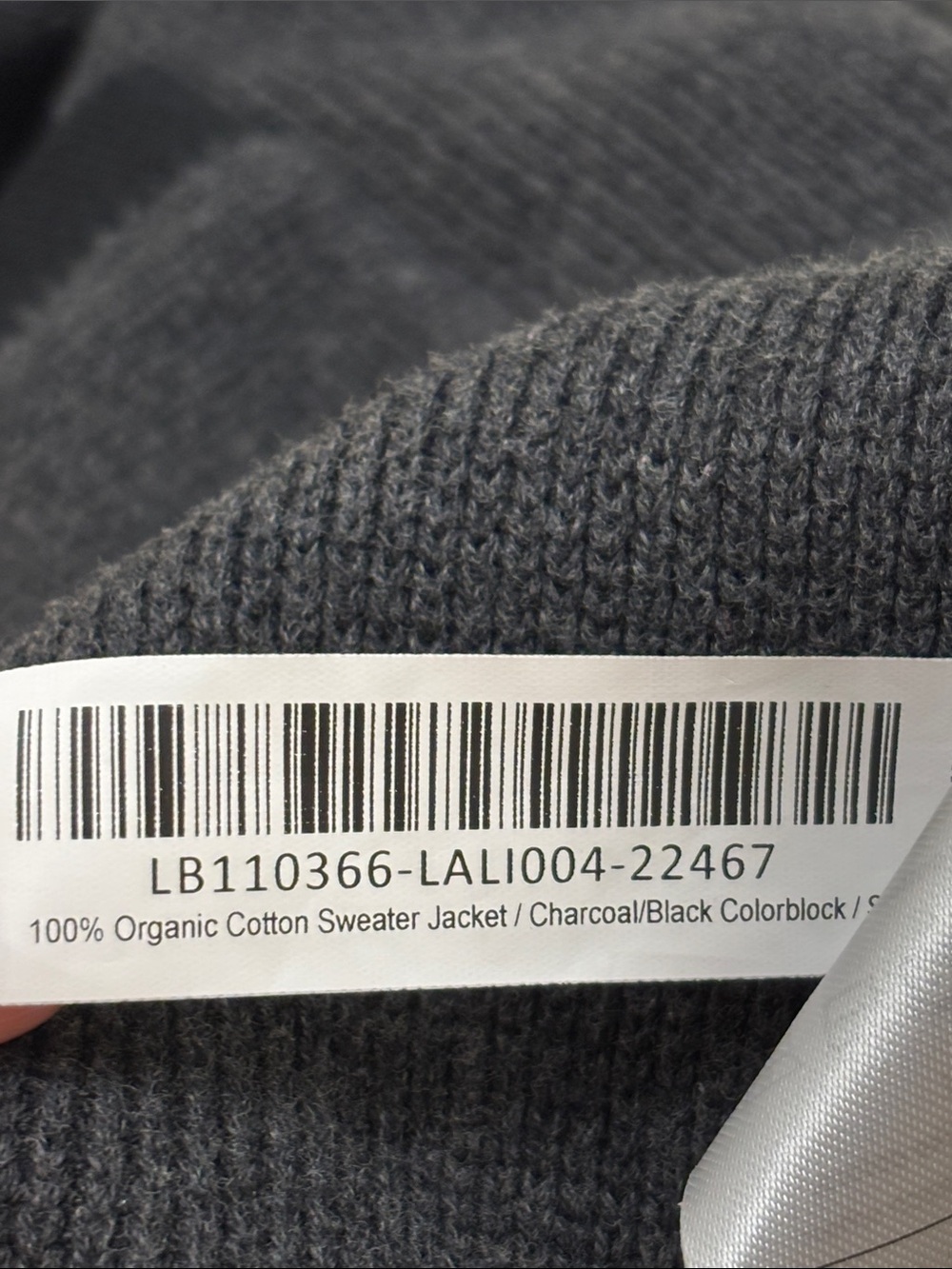 Quince Dark Gray Ribbed Knit 100% Organic Cotton Sweater Jacket Small - Picture 16 of 16